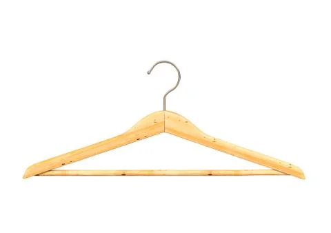 Clothes hanger isolated on white background, 3D rendering Stock Illustration