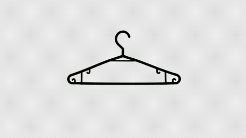 Clothes Hanger Line concept icon animation with alpha channel Stock Footage 277182845