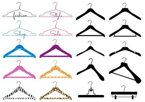 Clothes hanger, vector set Stock-Illustration