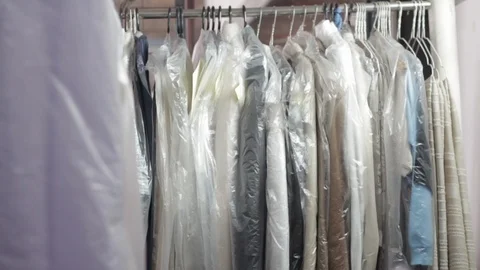 Clothes on Hangers Stock Footage 97176421