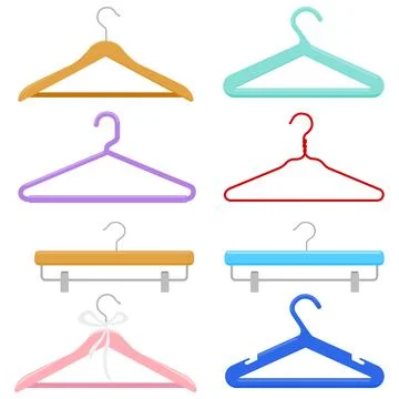 Clothes hangers set. Vector illustration Stock Illustration