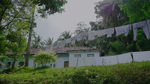 Clothes hanging on clothes line - slow motion Stock Footage 146051892