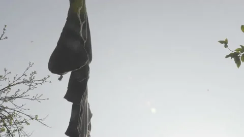 Clothes hanging drying in the sun Video stock 140107333