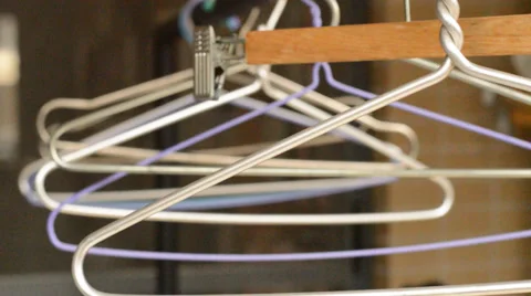 Clothes hanging Stock Footage 35771354