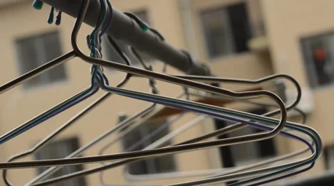 Clothes hanging Stock Footage 35771365