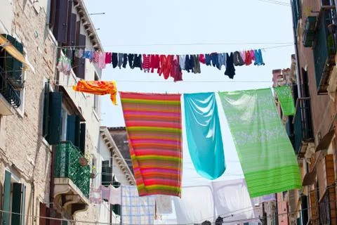 Clothes hanging Stock Photos