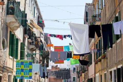Clothes hanging Stock Photos
