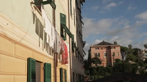 Clothes hanging in the sun Stock Footage 270406714