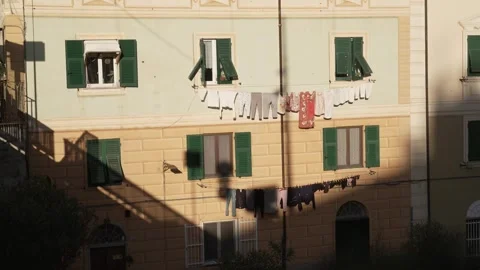 Clothes hanging in the sun Stock Footage 270406721