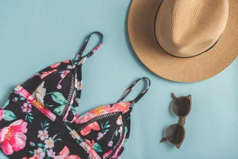 Clothes for having rest at seacoast Stock Photos