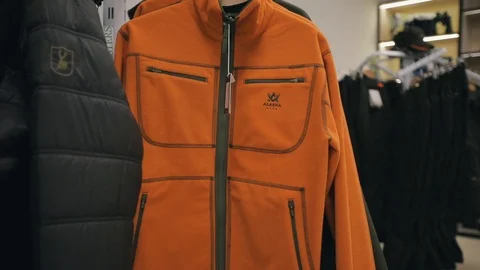 Clothes for hunting in the store Stock Footage 126394001
