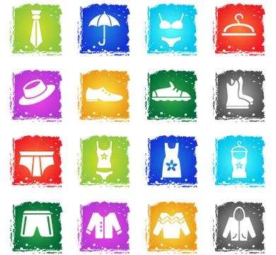 Clothes icon set Stock Illustration