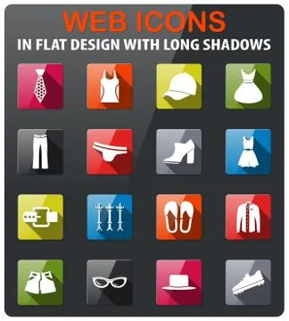 Clothes icon set Stock Illustration