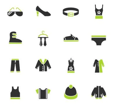 Clothes icon set Stock Illustration