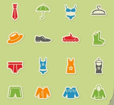 Clothes icon set Stock Illustration