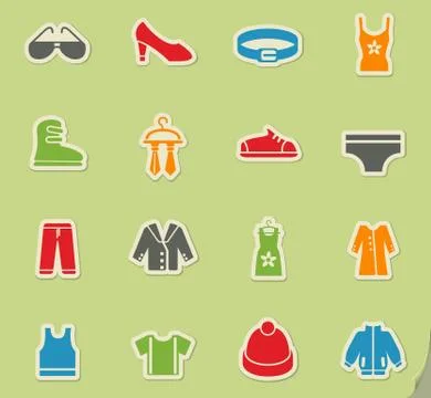 Clothes icon set Stock Illustration