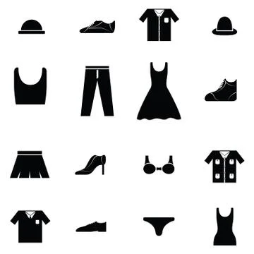 Clothes icon set Stock Illustration