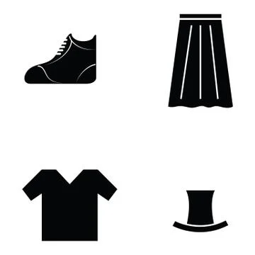 Clothes icon set Stock Illustration