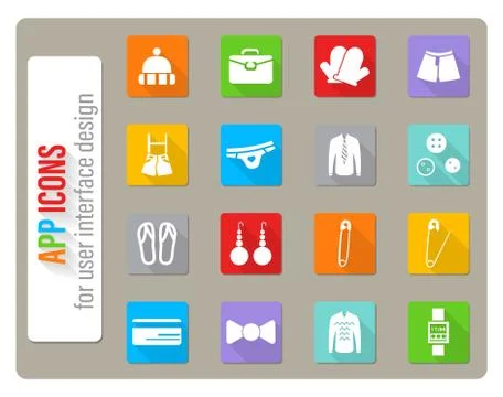 Clothes icon set Stock Illustration