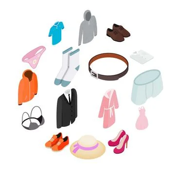Clothes Icon set Stock Illustration