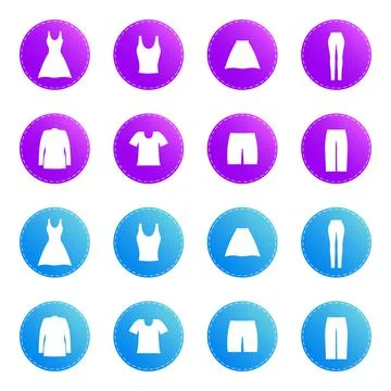 Clothes icon set. Stock Illustration