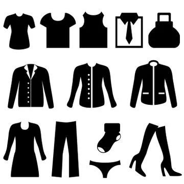 Clothes icons Stock Illustration