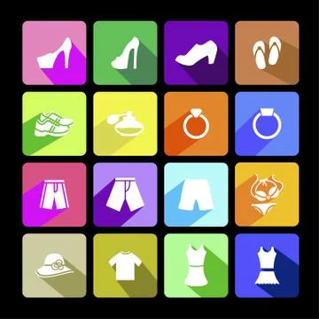 Clothes icons Stock Illustration