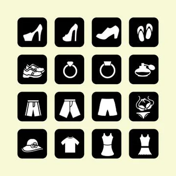 Clothes icons Stock Illustration