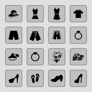 Clothes icons Stock Illustration