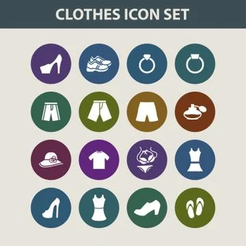 Clothes icons Stock Illustration