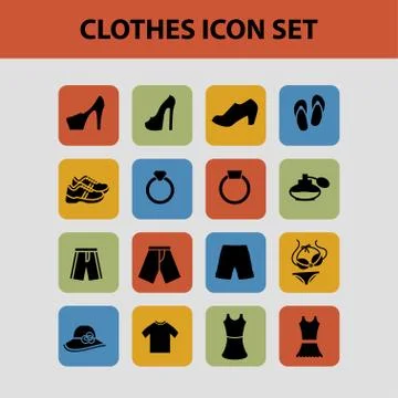 Clothes icons Stock Illustration