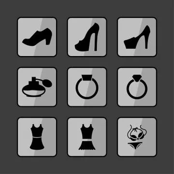 Clothes icons Stock Illustration
