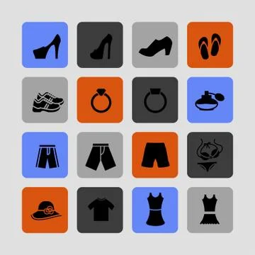 Clothes icons Stock Illustration