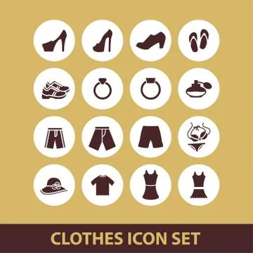 Clothes icons Stock Illustration