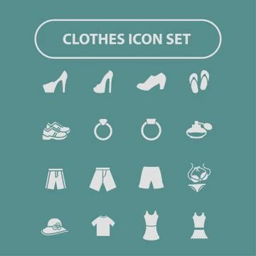 Clothes icons Stock Illustration