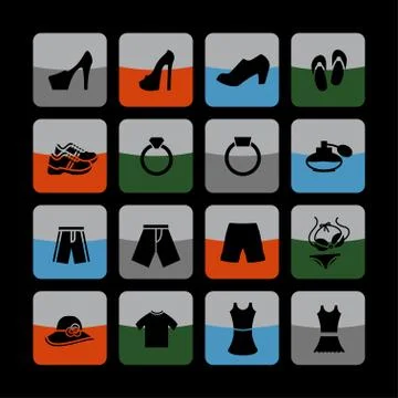 Clothes icons Stock Illustration