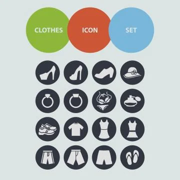 Clothes icons Stock Illustration