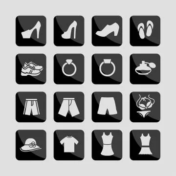Clothes icons Stock Illustration