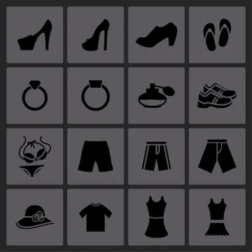 Clothes icons Stock Illustration