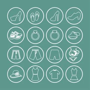 Clothes icons Stock Illustration