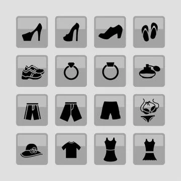 Clothes icons Stock Illustration