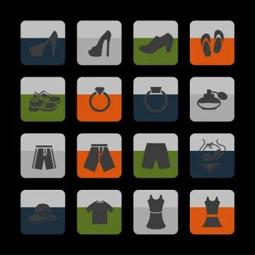 Clothes icons Stock Illustration