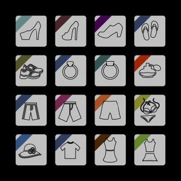 Clothes icons Stock Illustration
