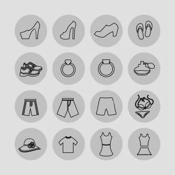 Clothes icons Stock Illustration