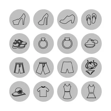 Clothes icons Stock Illustration