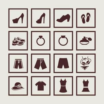 Clothes icons Stock Illustration
