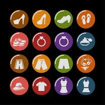 Clothes icons Stock Illustration
