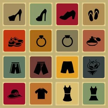 Clothes icons Stock Illustration