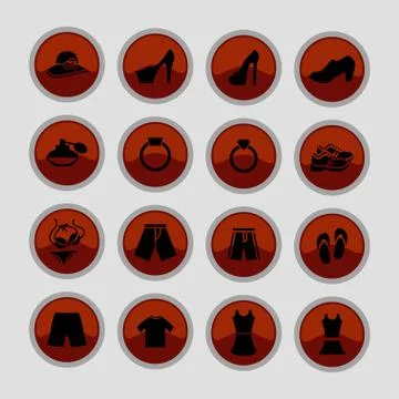 Clothes icons Stock Illustration