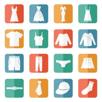 Clothes icons vector Stock Illustration